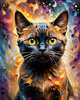 Expressive Burmese Cat with Piercing Gaze Art Print