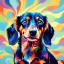 Playful Dachshund Art Print with Transforming Shadow into Stretched Toys