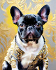 Expressive Art of a French Bulldog with Soulful Eyes in Pastels