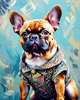 Expressive Art of a French Bulldog with Soulful Eyes in Pastels