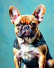 Expressive Art of a French Bulldog with Soulful Eyes in Pastels