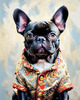 Expressive Art of a French Bulldog with Soulful Eyes in Pastels