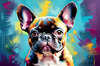 Expressive Art of a French Bulldog with Soulful Eyes in Pastels