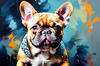Expressive Art of a French Bulldog with Soulful Eyes in Pastels