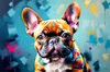 Expressive Art of a French Bulldog with Soulful Eyes in Pastels