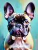 Expressive Art of a French Bulldog with Soulful Eyes in Pastels