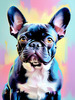 Expressive Art of a French Bulldog with Soulful Eyes in Pastels