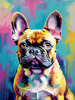 Expressive Art of a French Bulldog with Soulful Eyes in Pastels