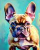 Expressive Art of a French Bulldog with Soulful Eyes in Pastels