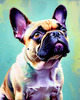 Expressive Art of a French Bulldog with Soulful Eyes in Pastels