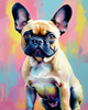 Expressive Art of a French Bulldog with Soulful Eyes in Pastels