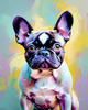 Expressive Art of a French Bulldog with Soulful Eyes in Pastels