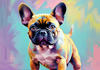 Expressive Art of a French Bulldog with Soulful Eyes in Pastels