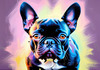 Expressive Art of a French Bulldog with Soulful Eyes in Pastels