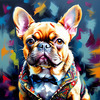 Expressive Art of a French Bulldog with Soulful Eyes in Pastels