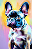 Expressive Art of a French Bulldog with Soulful Eyes in Pastels