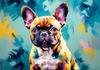 Expressive Art of a French Bulldog with Soulful Eyes in Pastels