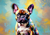 Expressive Art of a French Bulldog with Soulful Eyes in Pastels