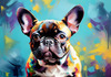 Expressive Art of a French Bulldog with Soulful Eyes in Pastels