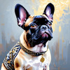 Expressive Art of a French Bulldog with Soulful Eyes in Pastels
