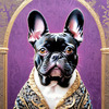 Expressive Art of a French Bulldog with Soulful Eyes in Pastels