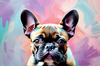Expressive Art of a French Bulldog with Soulful Eyes in Pastels