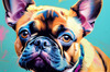Expressive Art of a French Bulldog with Soulful Eyes in Pastels