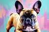 Expressive Art of a French Bulldog with Soulful Eyes in Pastels