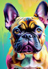 Expressive Art of a French Bulldog with Soulful Eyes in Pastels