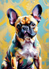 Expressive Art of a French Bulldog with Soulful Eyes in Pastels