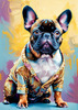 Expressive Art of a French Bulldog with Soulful Eyes in Pastels