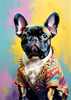 Expressive Art of a French Bulldog with Soulful Eyes in Pastels