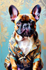 Expressive Art of a French Bulldog with Soulful Eyes in Pastels