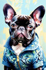 Expressive Art of a French Bulldog with Soulful Eyes in Pastels