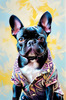 Expressive Art of a French Bulldog with Soulful Eyes in Pastels