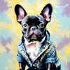 Expressive Art of a French Bulldog with Soulful Eyes in Pastels