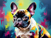 Expressive Art of a French Bulldog with Soulful Eyes in Pastels