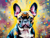 Expressive Art of a French Bulldog with Soulful Eyes in Pastels