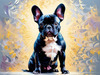 Expressive Art of a French Bulldog with Soulful Eyes in Pastels