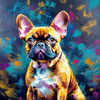 Expressive Art of a French Bulldog with Soulful Eyes in Pastels