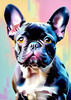 Expressive Art of a French Bulldog with Soulful Eyes in Pastels