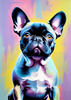 Expressive Art of a French Bulldog with Soulful Eyes in Pastels