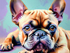 Expressive Art of a French Bulldog with Soulful Eyes in Pastels