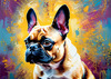 Expressive Art of a French Bulldog with Soulful Eyes in Pastels