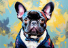 Expressive Art of a French Bulldog with Soulful Eyes in Pastels