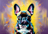 Expressive Art of a French Bulldog with Soulful Eyes in Pastels
