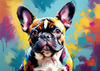 Expressive Art of a French Bulldog with Soulful Eyes in Pastels