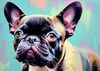 Expressive Art of a French Bulldog with Soulful Eyes in Pastels