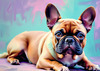 Expressive Art of a French Bulldog with Soulful Eyes in Pastels