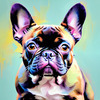 Expressive Art of a French Bulldog with Soulful Eyes in Pastels
